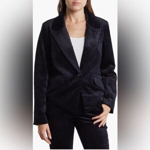 Democracy Navy Corduroy Blazer Jacket
